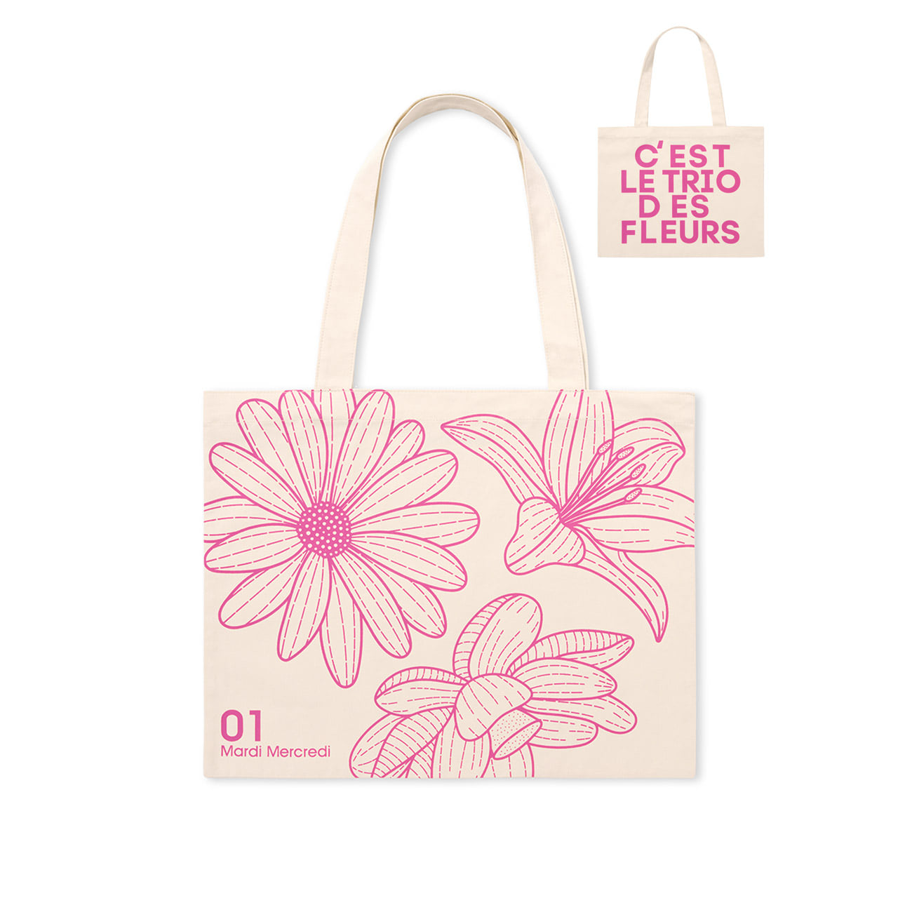 CANVAS BAG TRIPLE FLOWER
