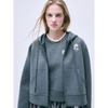 NEOPRENE CROPPED HOODY ZIP UP UNE ROSE