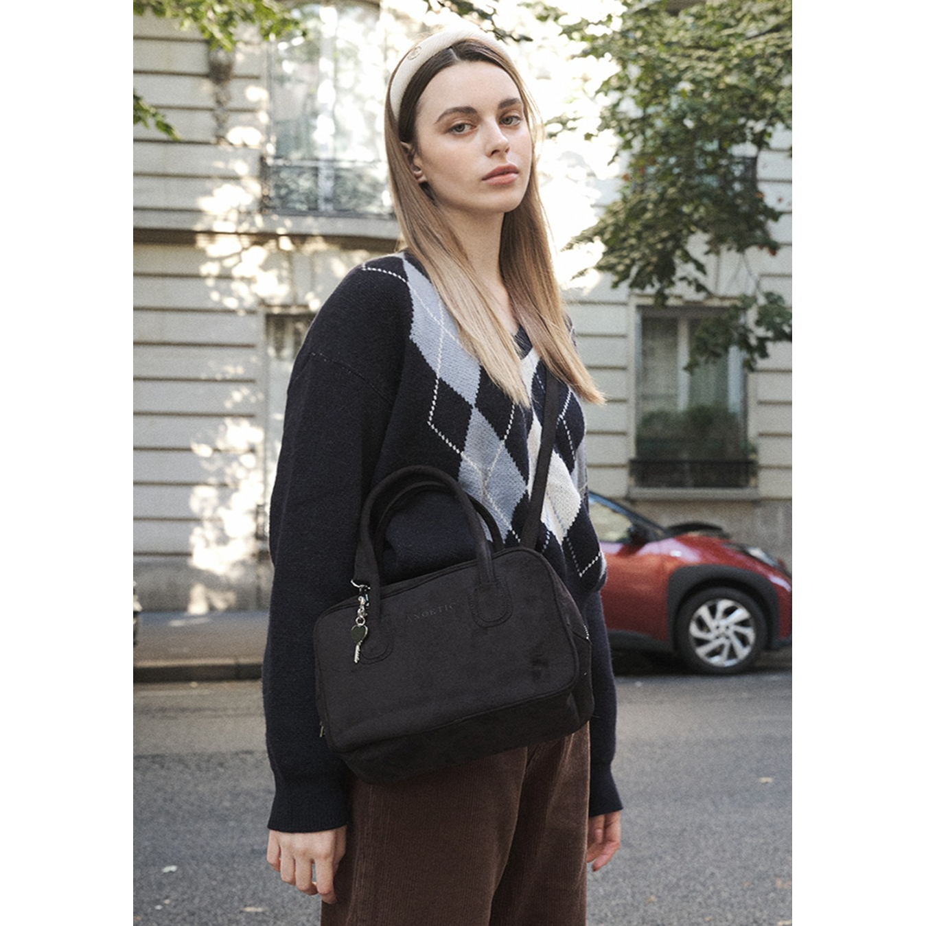 TWO-WAY SUEDE TOTE BAG