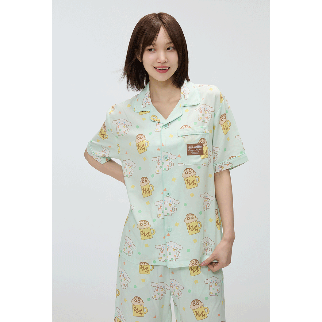 (Cinnamoroll X Crayon Shinchan) Short Sleeve Pyjamas