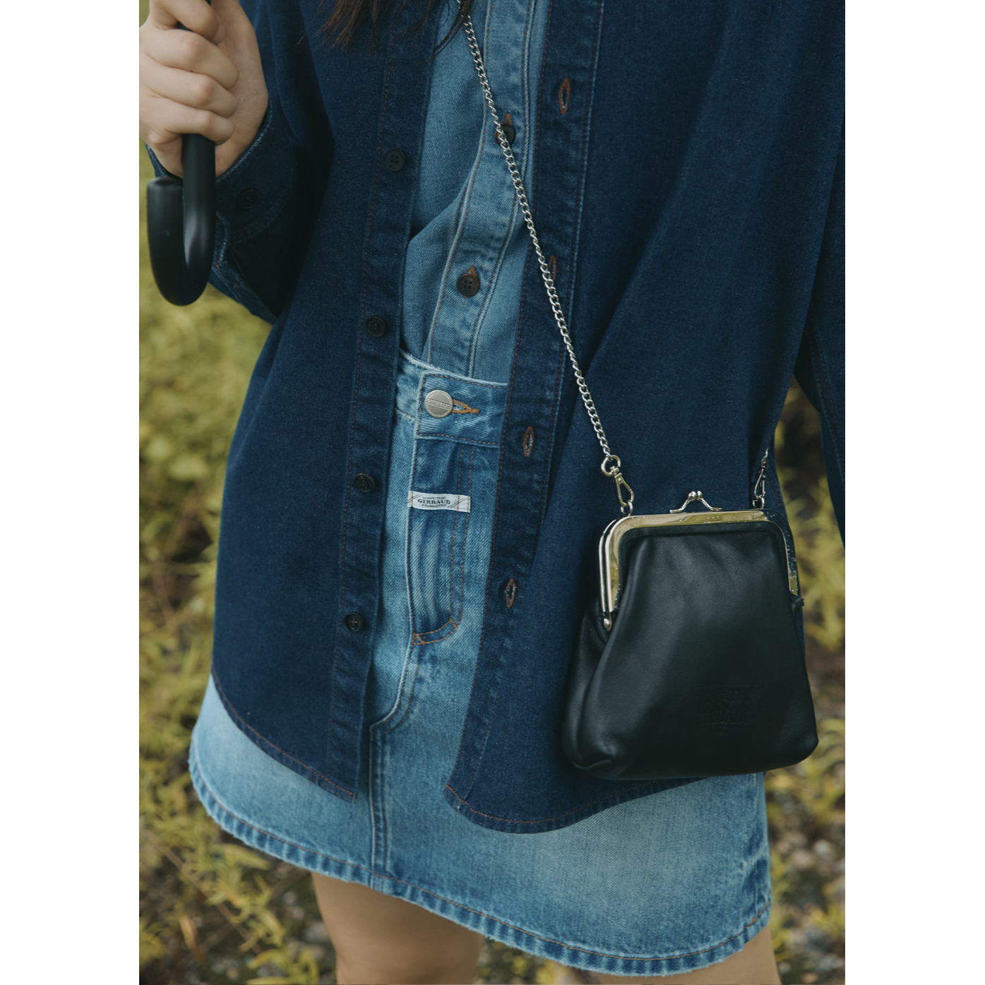 W FRAY EDGE DENIM MINI SKIRT