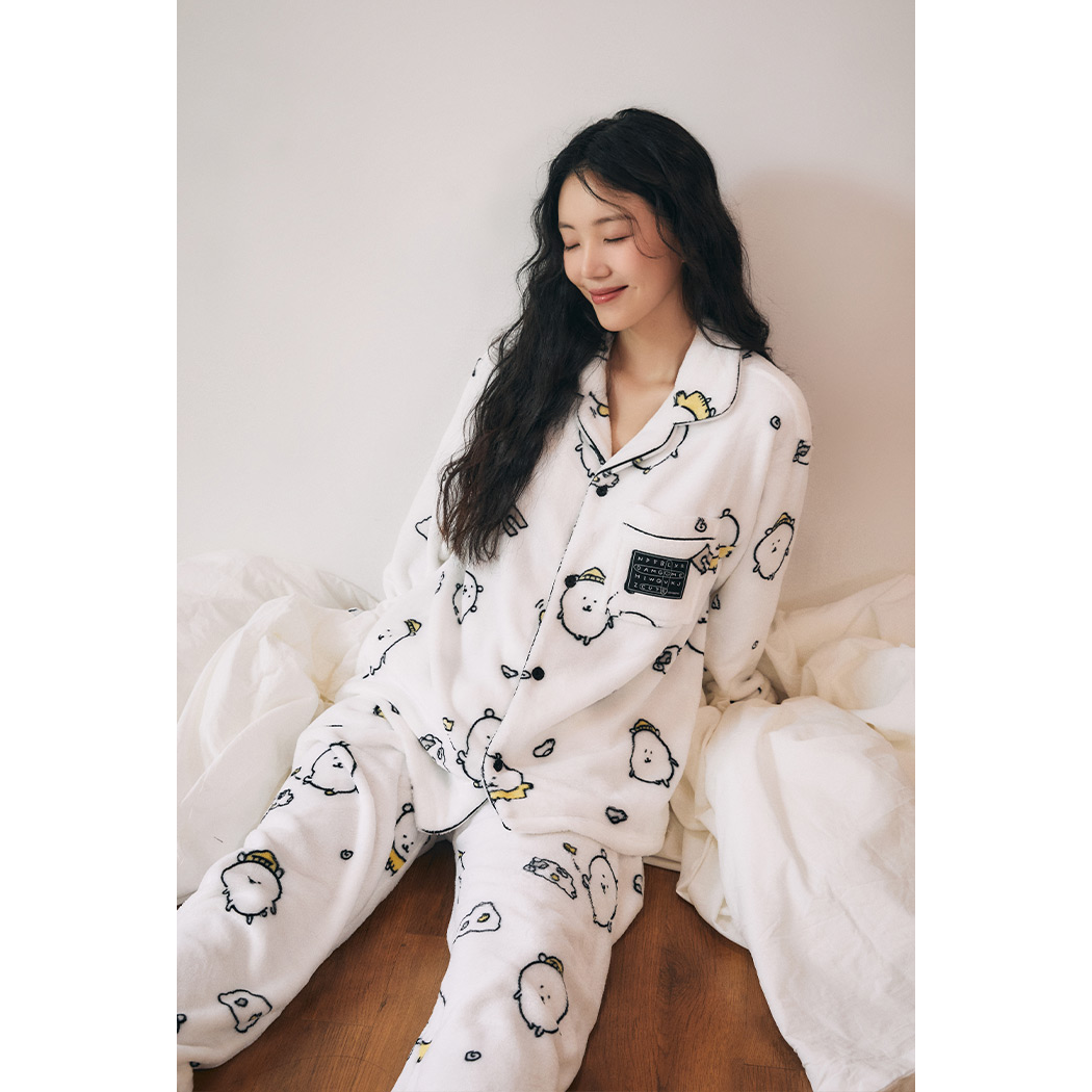 (Damgom) Home Is The Best Damgom Sleeping Pyjamas - White