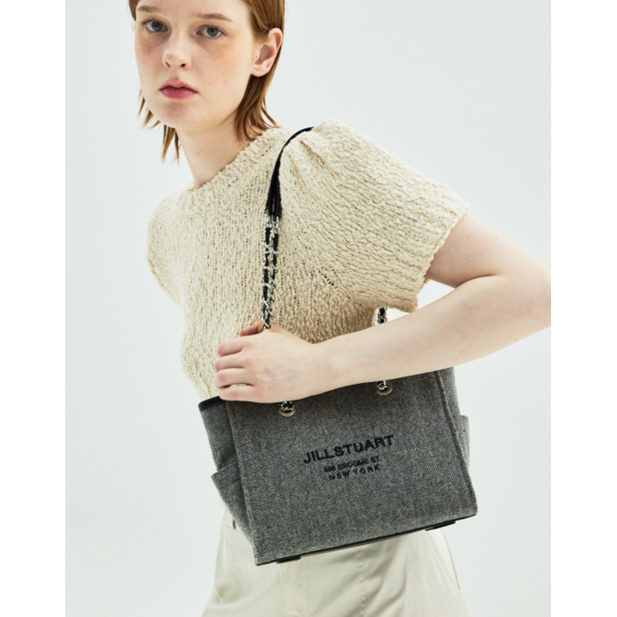 [Cocochain] Logo Embroidery Wool Blend Tote Bag