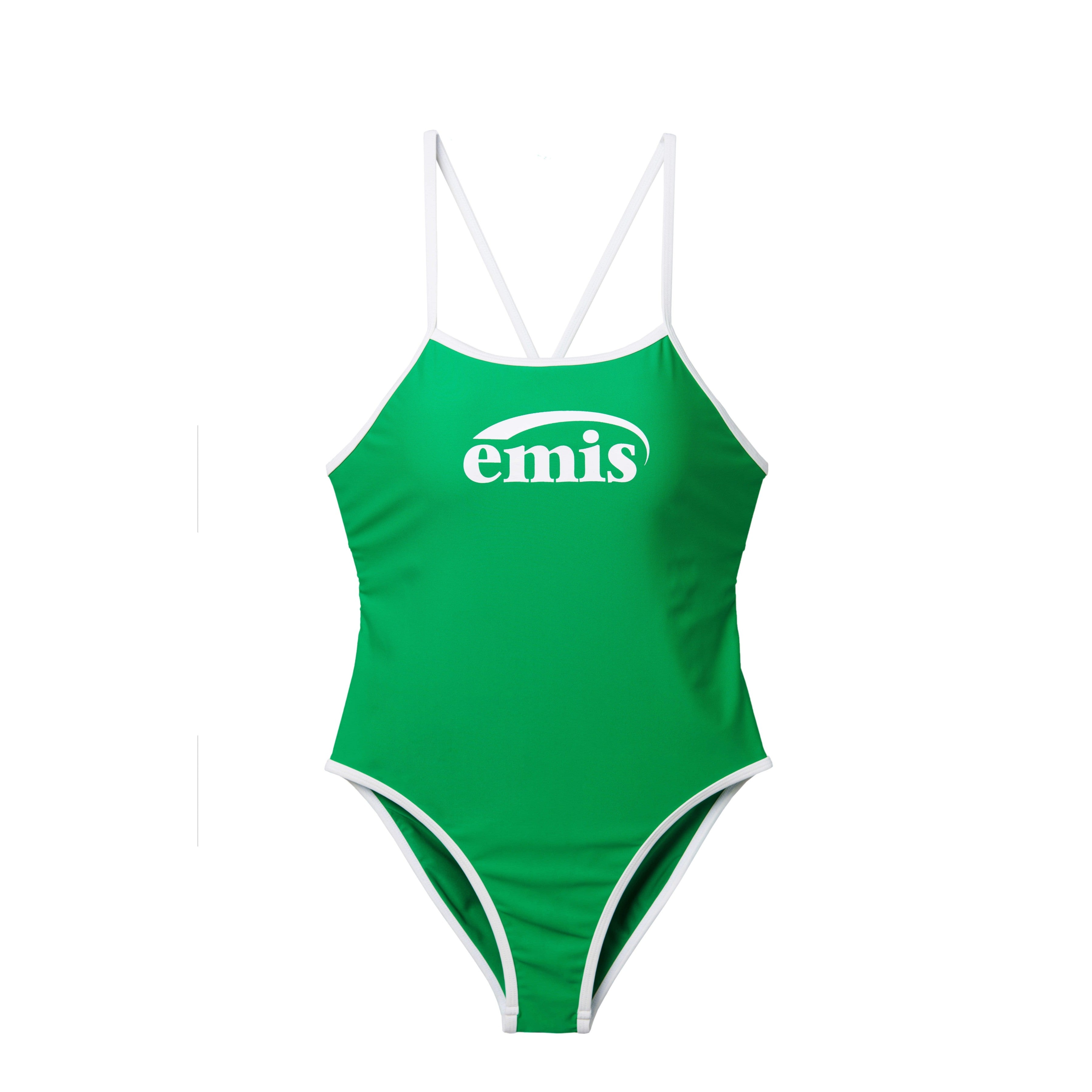 LOGO V-BACK STRAP SWIMSUIT