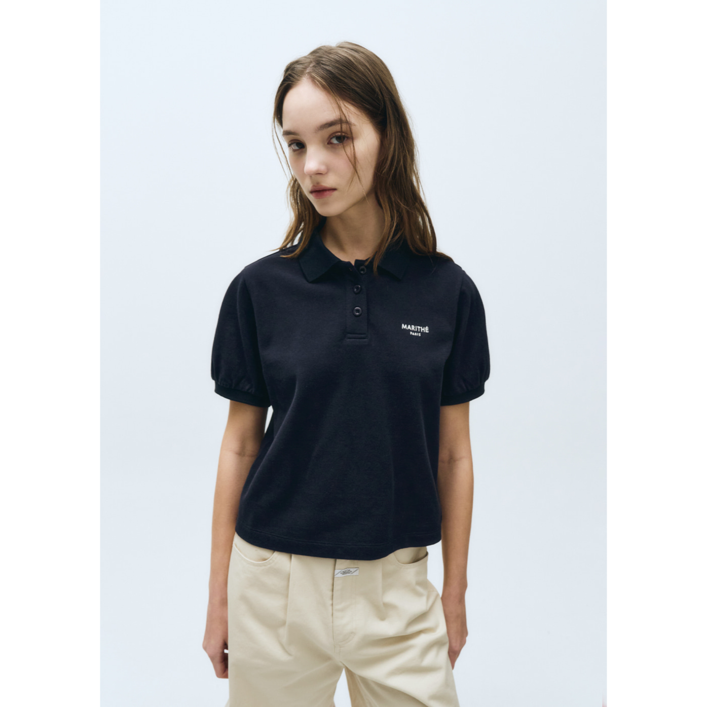 W PIQUE PUFF SLEEVE TEE