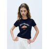 W SLIM FIT BREAD GRAPHIC CROP TEE