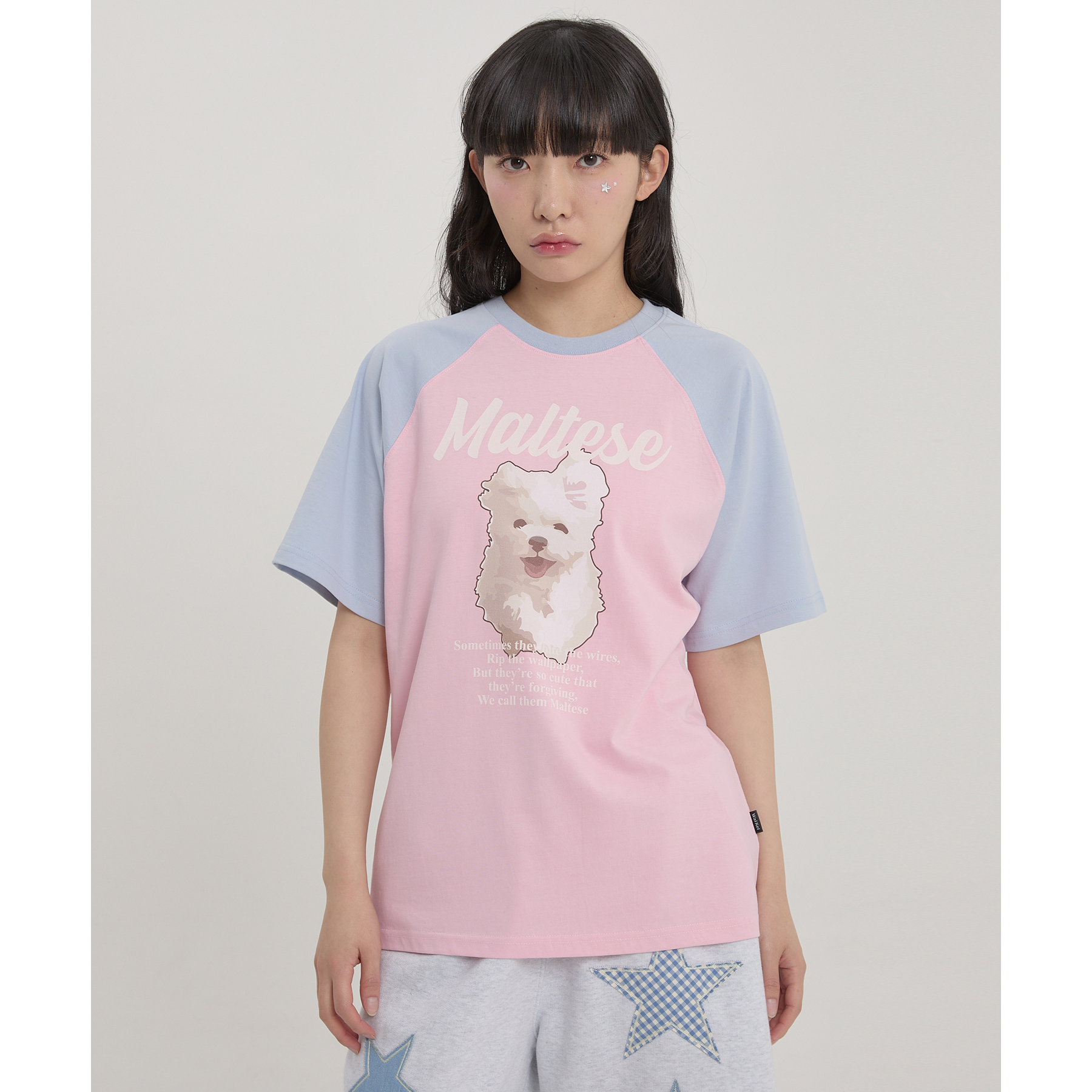 GOOREUM Illustration Raglan Half Sleeve T-shirt