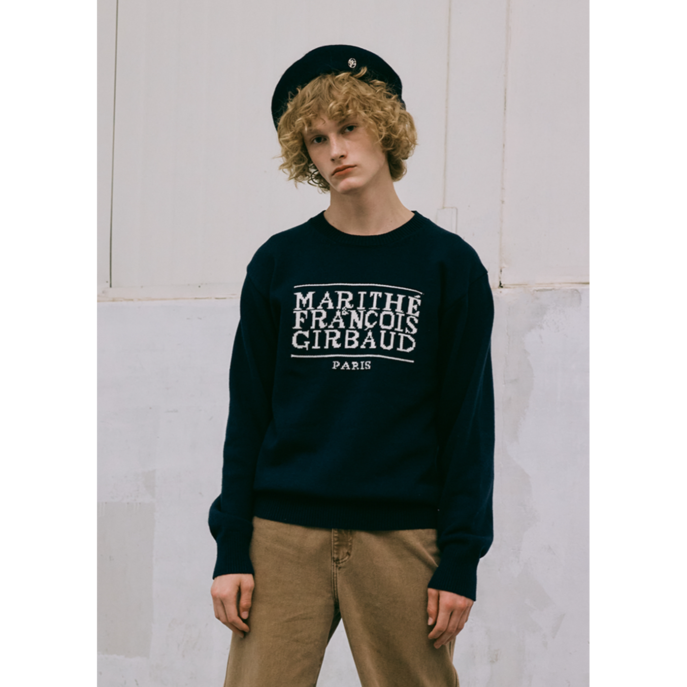 CLASSIC LOGO KNIT PULLOVER - NAVY