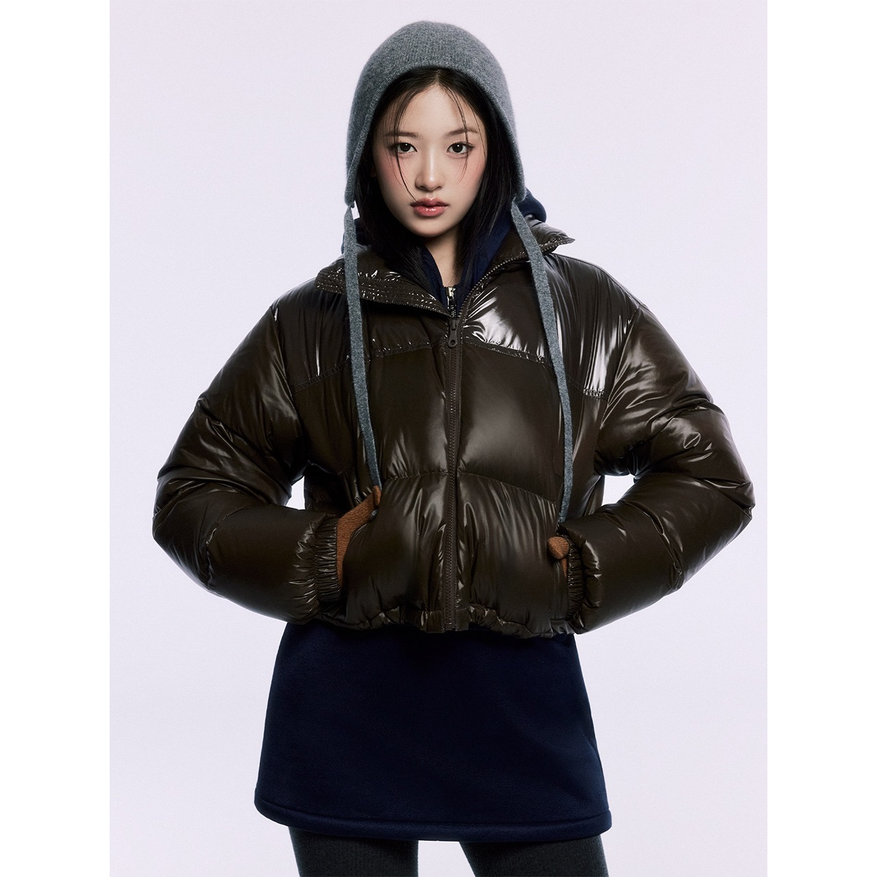 CROPPED DOWN JACKET COLOR BLOCK