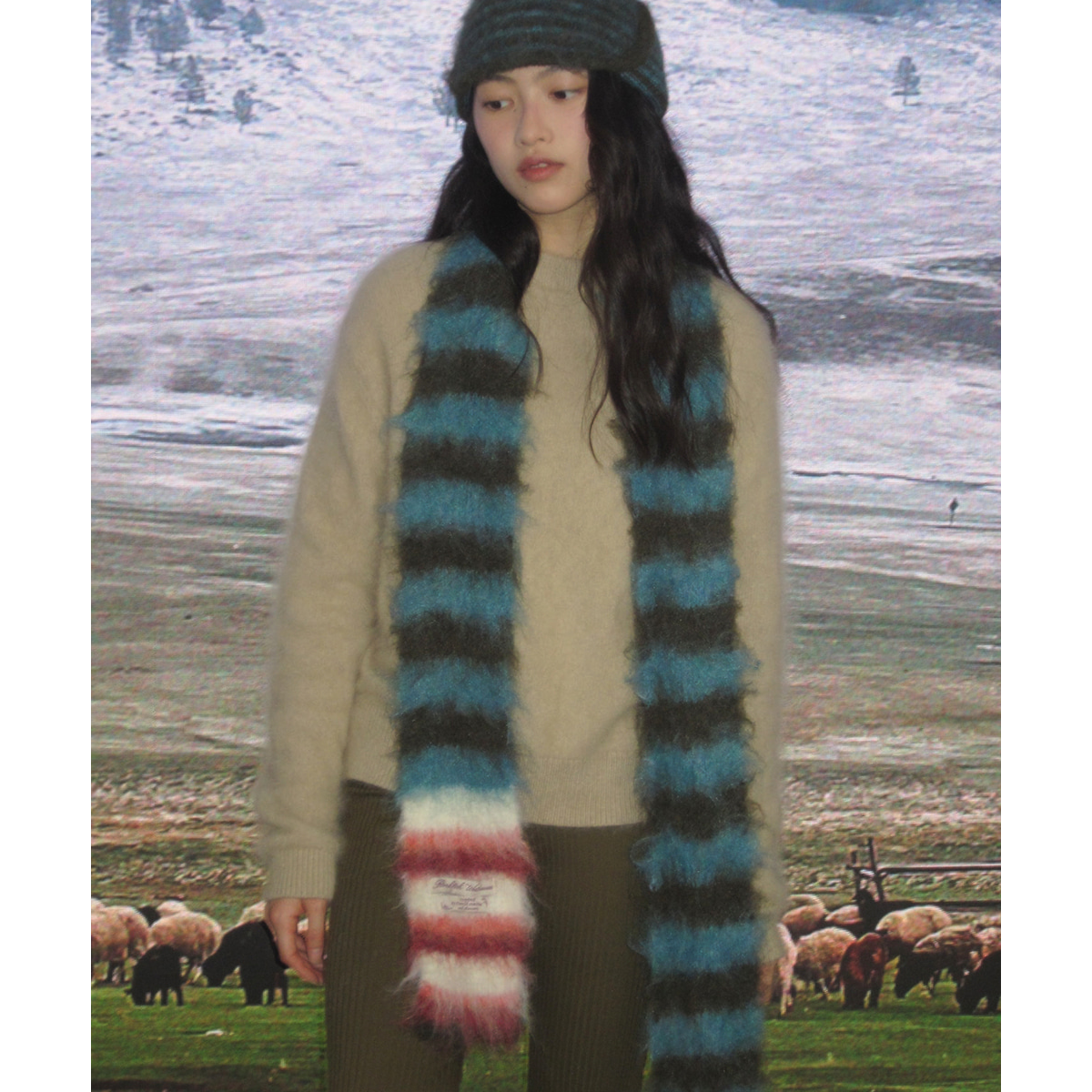STRIPE SHAGGY MUFFLER