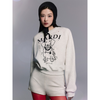 SWEATSHIRT RAGLAN SWING THE TAIL DDANJI PEARL NECKLACE STONE EMBELLISHED