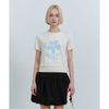 DRAWING FLOWER SHORT-SLEEVE KNIT