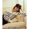 WOOL BLENDED STRIPE CARDIGAN