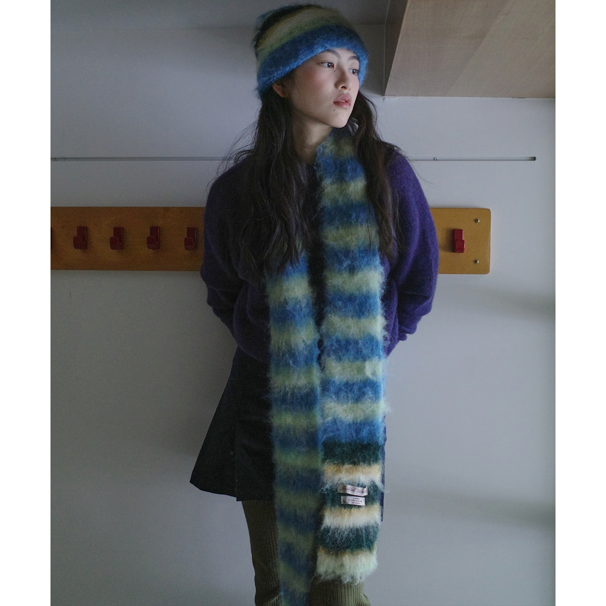 STRIPE SHAGGY MUFFLER