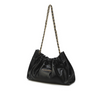 Draw String Cowhide Chain Shoulder Bag