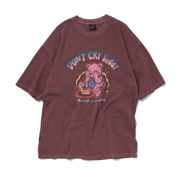 Don't Cry Teddy Pigment Short Sleeve T-Shirt