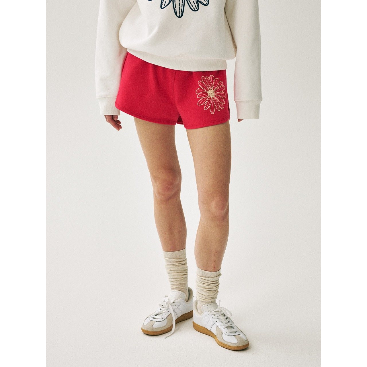 MINI SWEAT SHORTS FLOWER