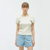 W SCOOPNECK HALF SLEEVE TEE - IVORY