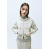 W CLASSIC LOGO MELANGE CROP HOODIE ZIPUP