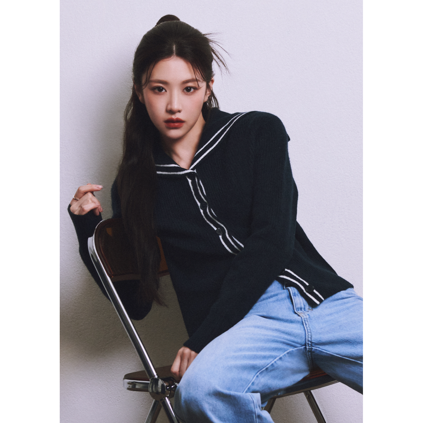 W CIRCLE LOGO SAILOR KNIT CARDIGAN