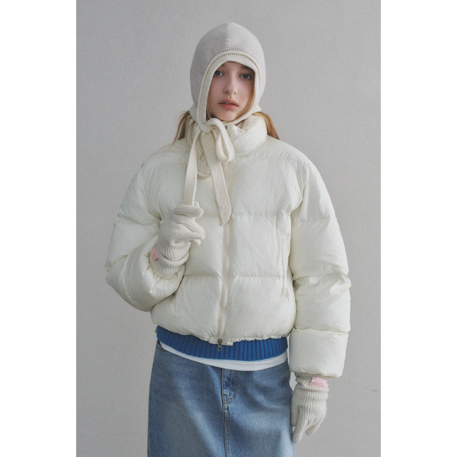 Warm Airy Crop Puffer Padding