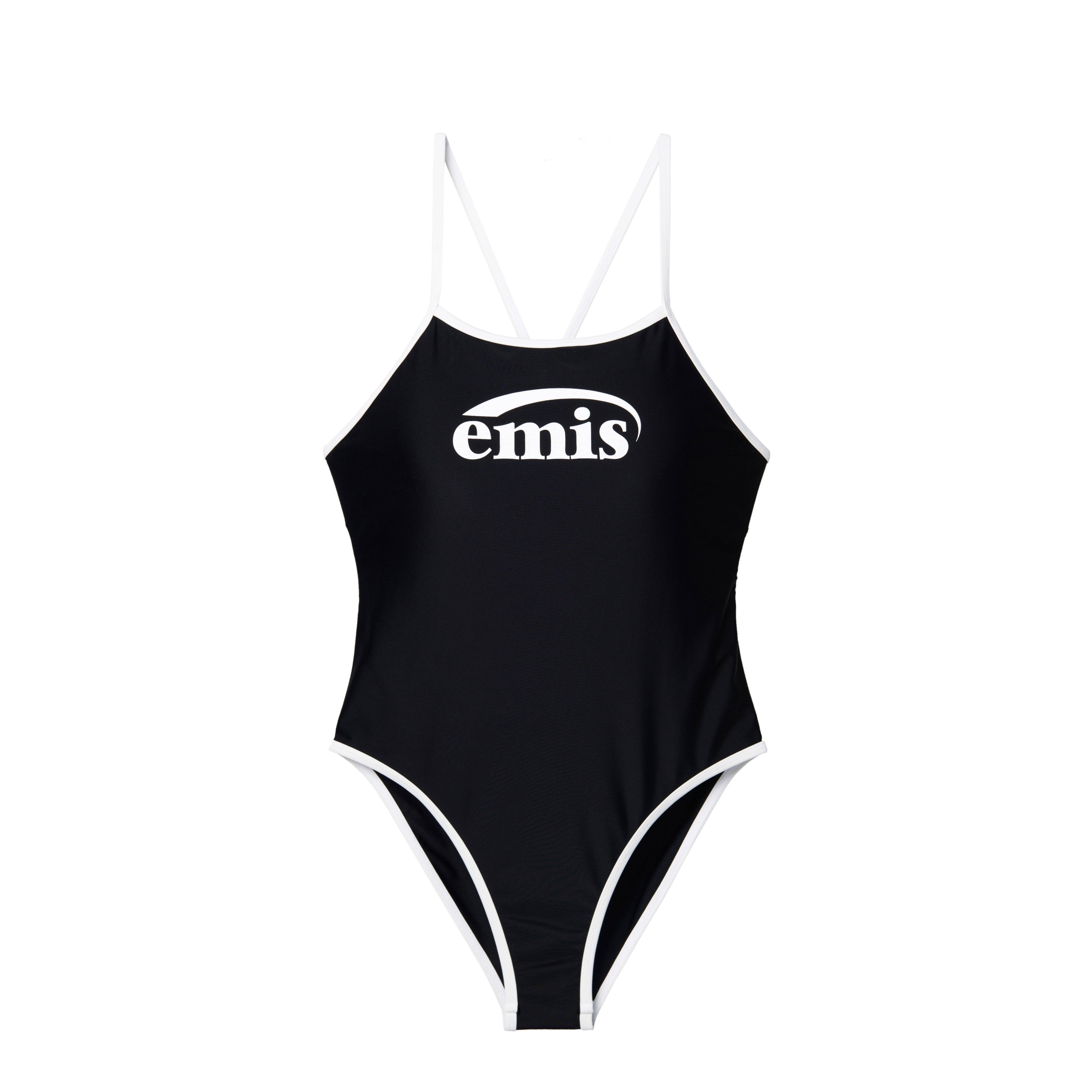 LOGO V-BACK STRAP SWIMSUIT