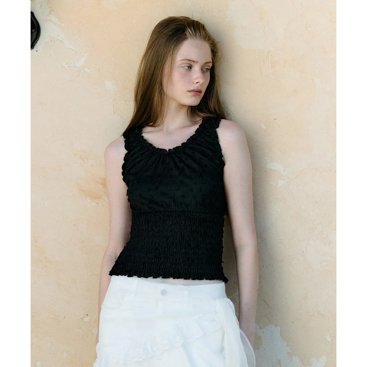 SMOCKING SHIRRING BLOUSE