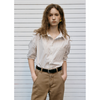 CIRCLE LOGO OVERSIZE SHIRT - BROWN