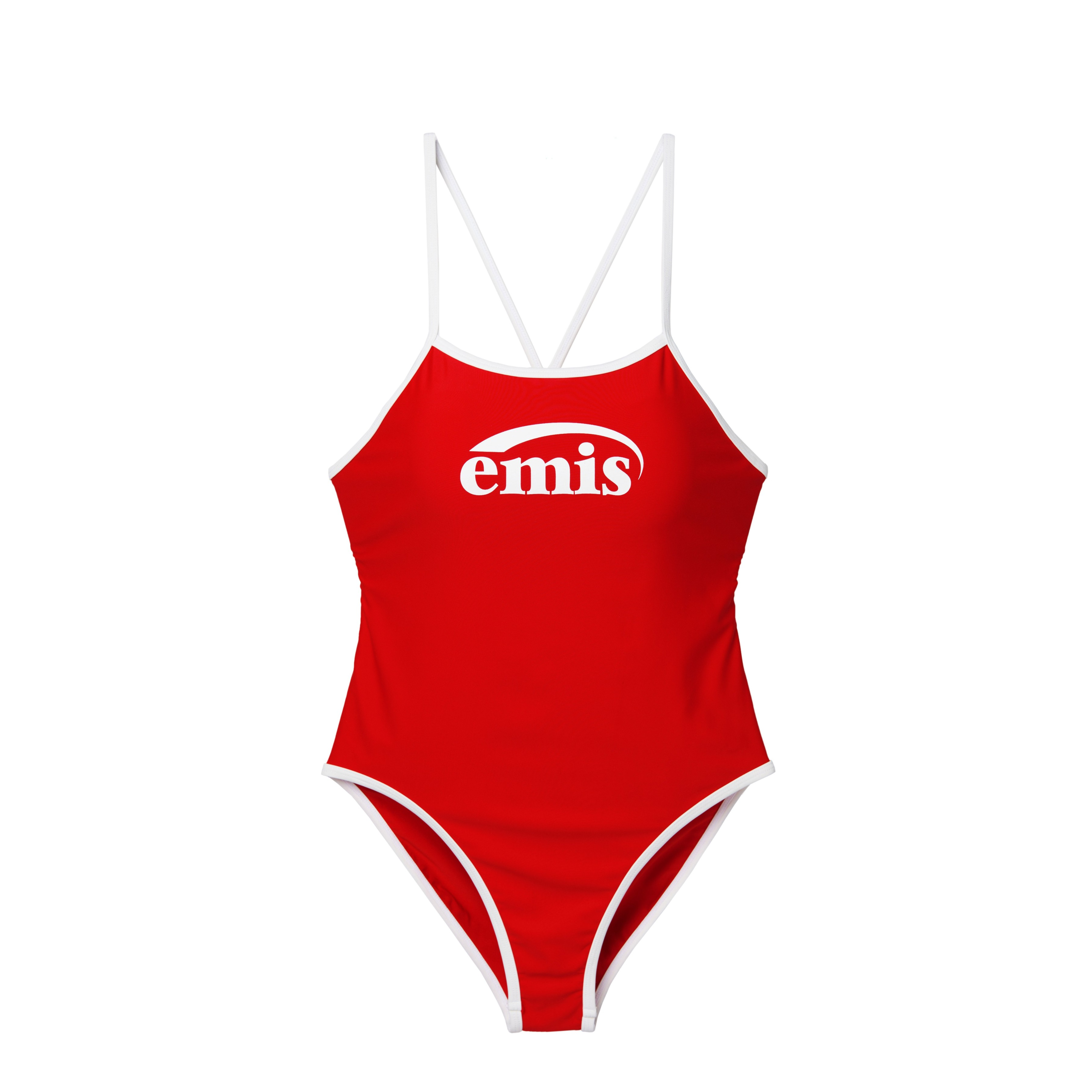 LOGO V-BACK STRAP SWIMSUIT
