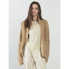 COLOR-BLOCK BOUCLE ZIP-UP CARDIGAN