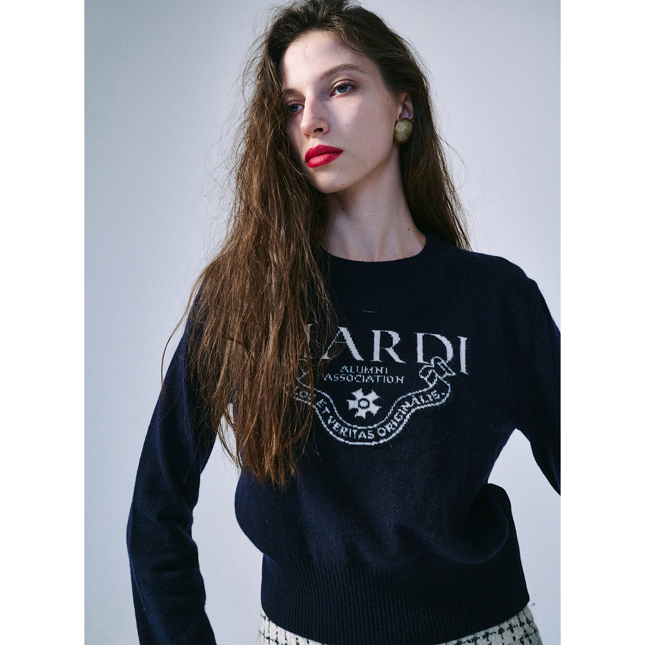 CASHMERE CROPPED CREW NECK ALUMNI CLASSIQUE