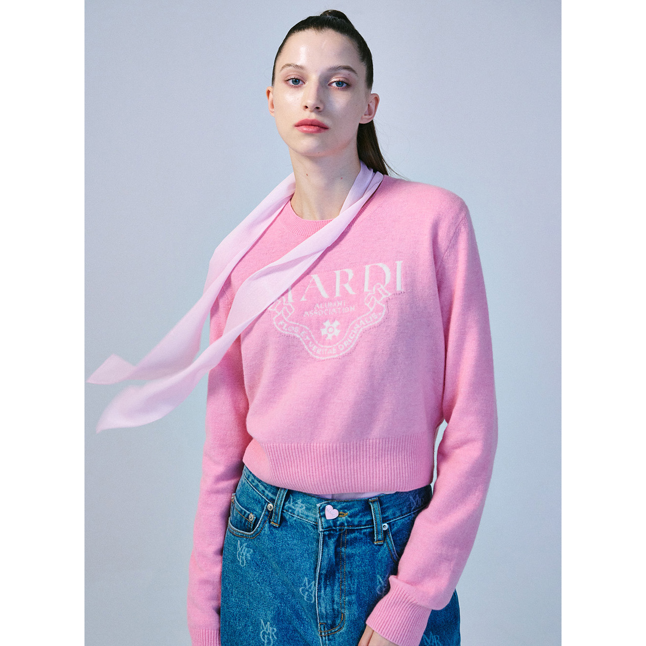 CASHMERE CROPPED CREW NECK ALUMNI CLASSIQUE