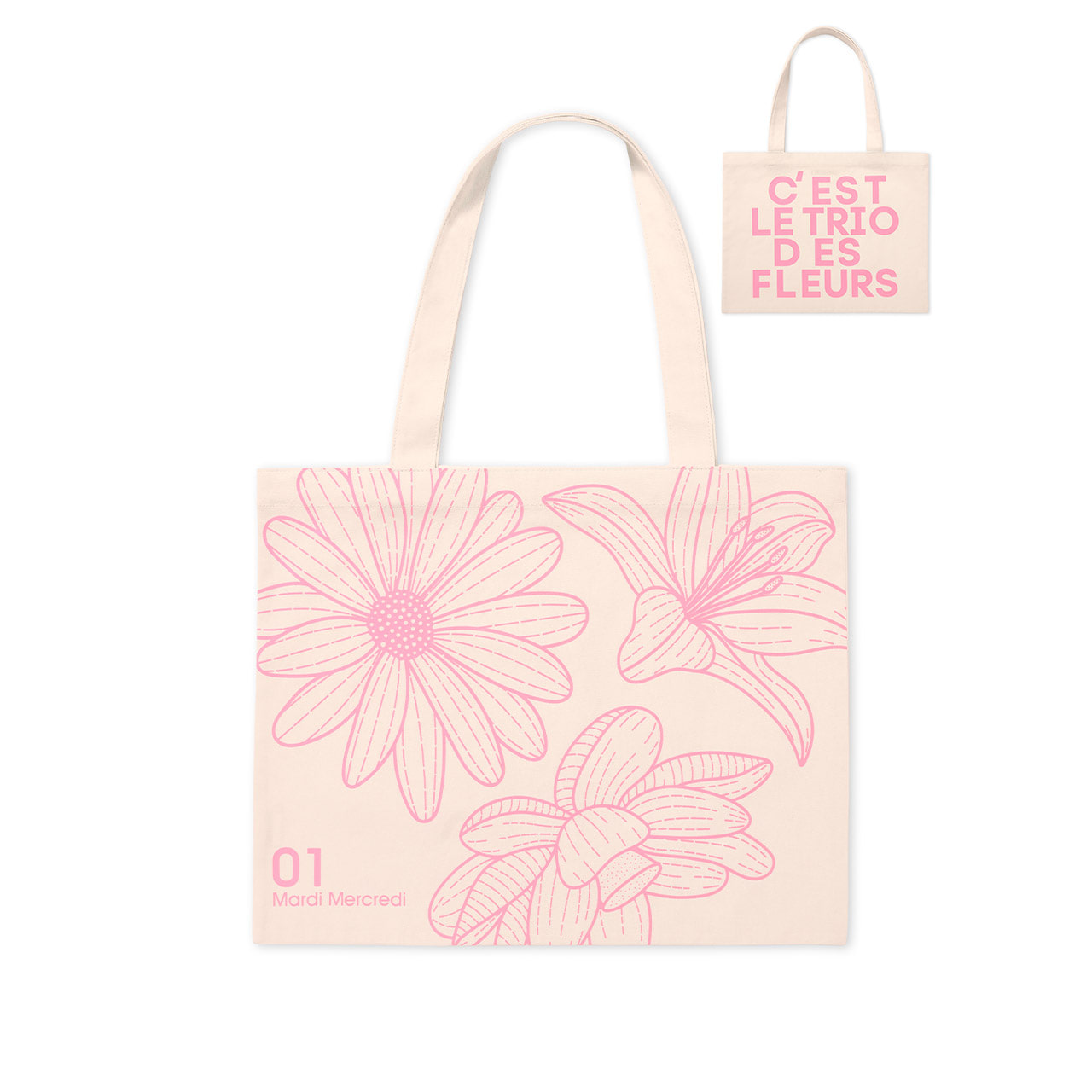 CANVAS BAG TRIPLE FLOWER