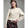 FAUX LEATHER CROPPED JACKET LACE