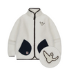 WOVEN PATCH FLUFFY ZIP-UP JUMPER