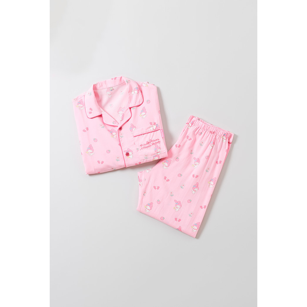 (Sanrio Characters) Sanrio Characters Long Sleeve Pyjamas - Light Pink