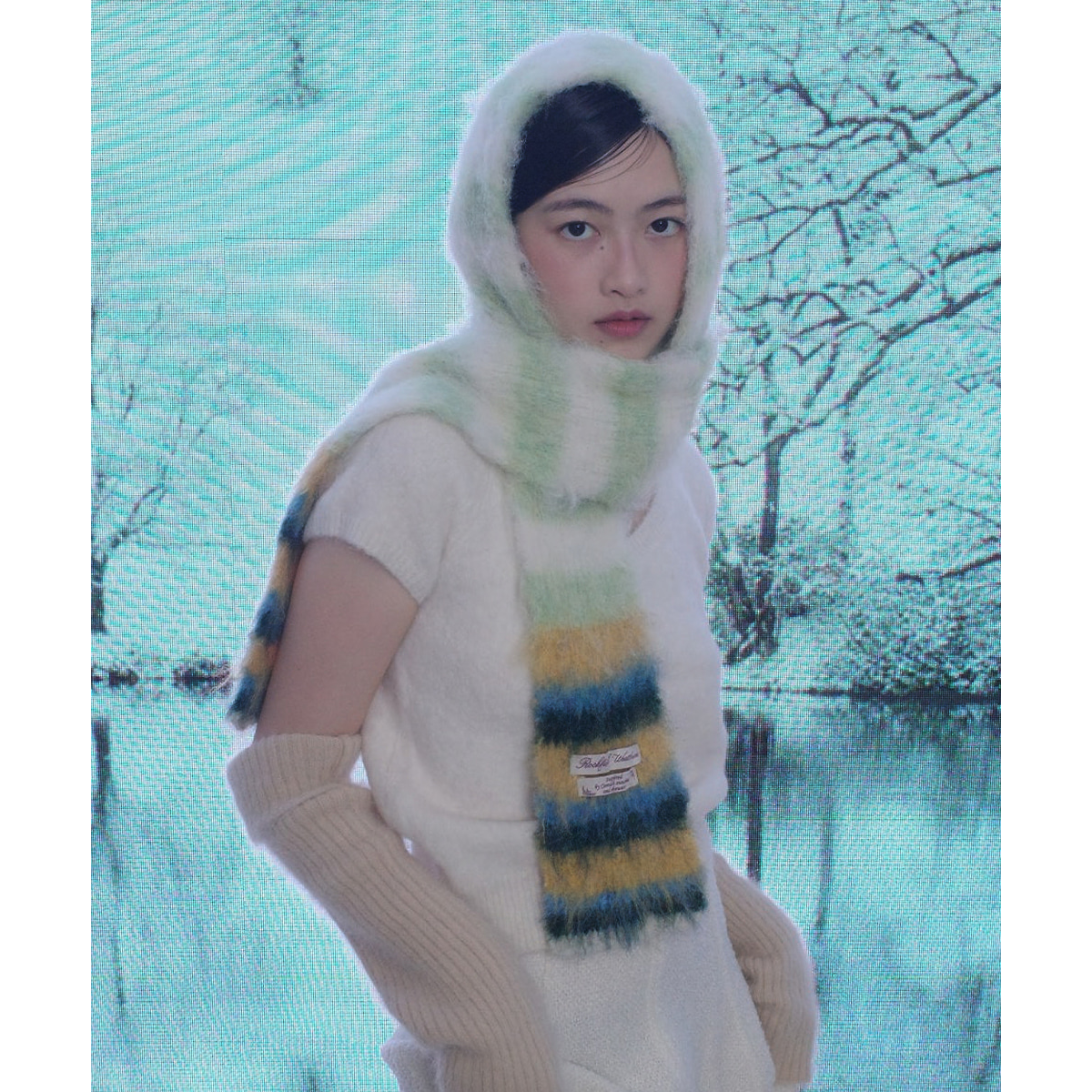 STRIPE SHAGGY MUFFLER