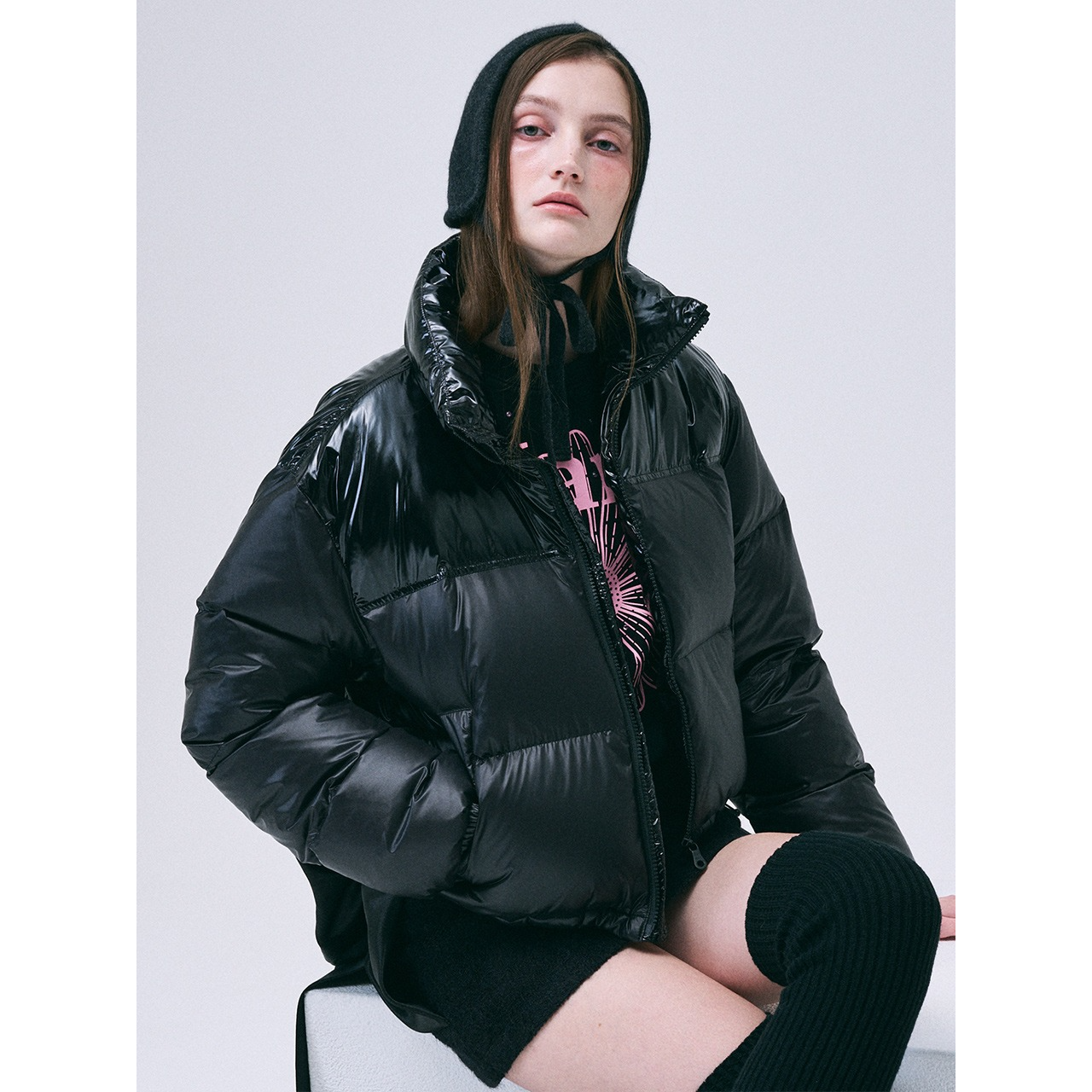 CROPPED DOWN JACKET COLOR BLOCK