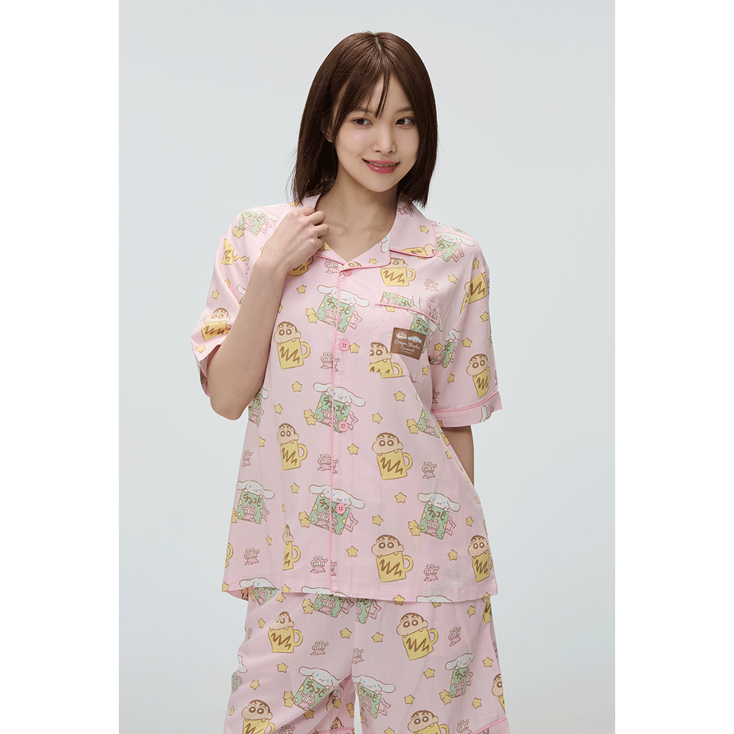 (Cinnamoroll X Crayon Shinchan) Short Sleeve Pyjamas