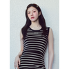 W STRIPE SLEEVELESS KNIT SET-UP