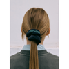 CORDUROY EMBROIDERY LOGO HAIR SCRUNCHIE - NAVY