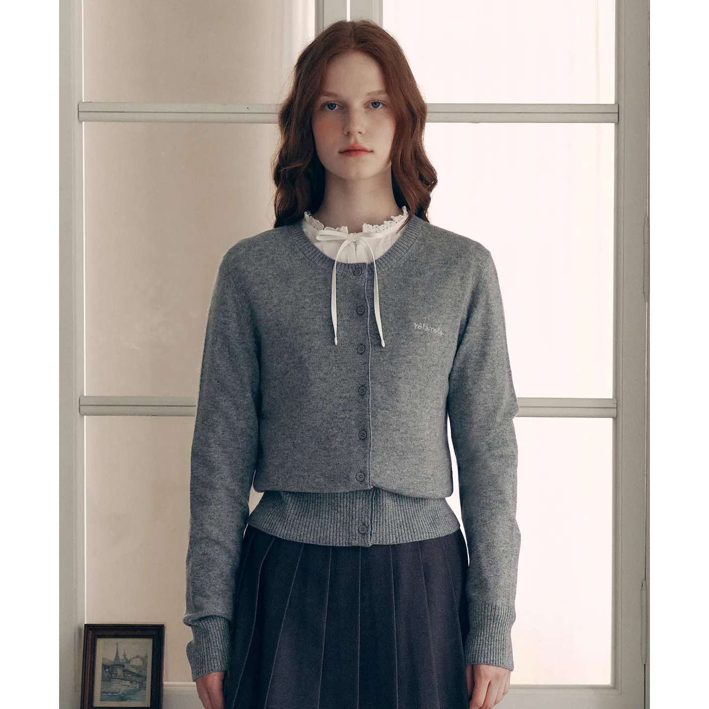CASHMERE BLENDED BASIC CARDIGAN