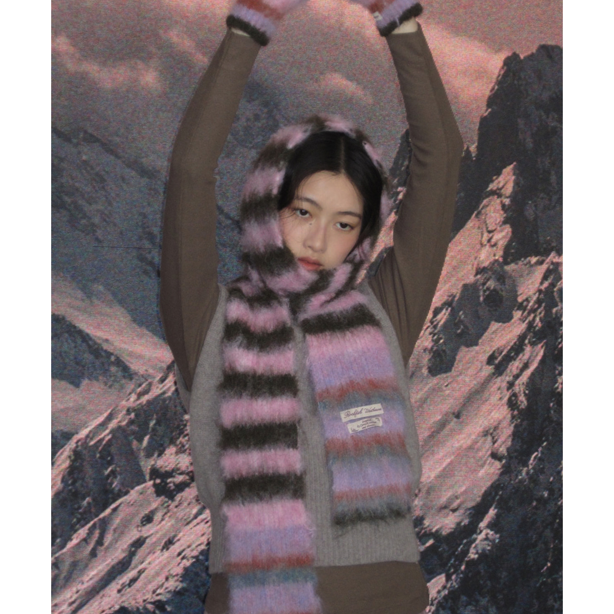 STRIPE SHAGGY MUFFLER