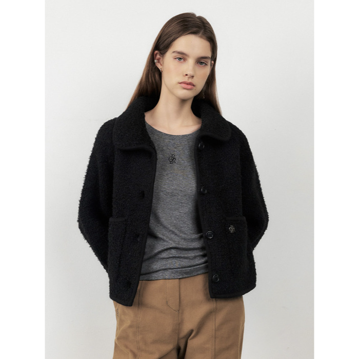 BOUCLE BINDING KNIT JUMPER