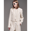 SPRING TWEED CROPPED JACKET TIE NECK