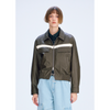 COLOR BLOCK LEATHER BLOUSON
