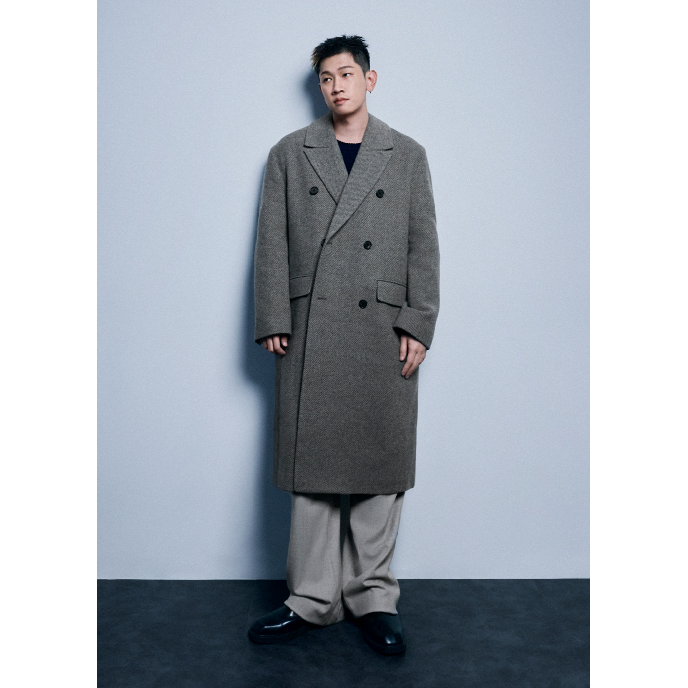 DOUBLE BREASTED WOOL MAXI COAT