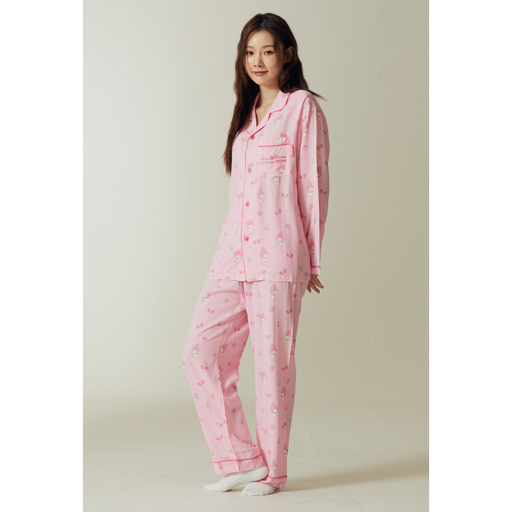 (Sanrio Characters) Sanrio Characters Long Sleeve Pyjamas - Light Pink