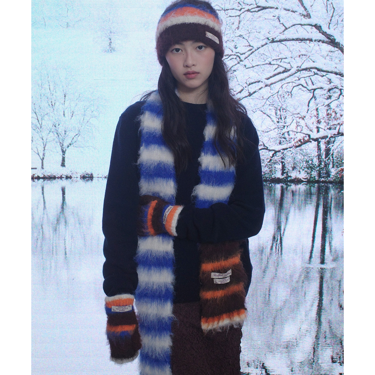 STRIPE SHAGGY MUFFLER