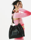 Black Logo Decoration Cowhide Chain Shoulder Bag M
